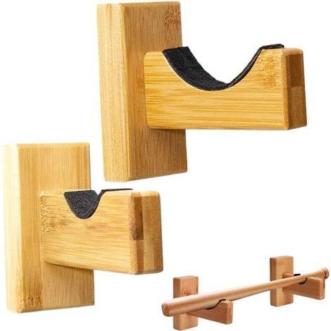 Supporto da parete in legno naturale per mazze da baseball, softball o spade laser, con viti, 12×9×4,5 cm (1/5)