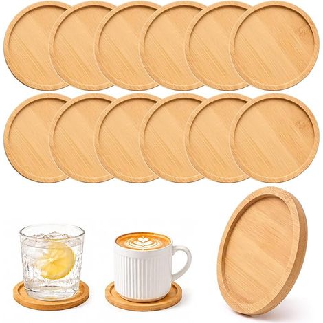 Dessous de Verre Bambou – Set de Table Rond Artisanal – sous Verre Bois Protecteur Contre Chaleur – Accessoire Maison (1/5)