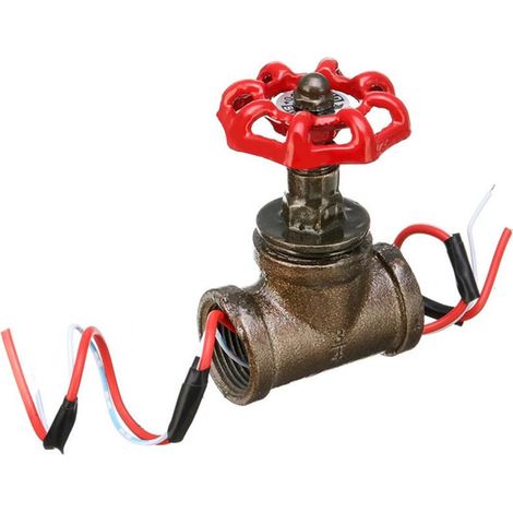Interruptor de luz vintage con válvula de cierre de 3/4 de pulgada - Estilo loft industrial - Lámparas de hierro con válvula de agua - Iluminación Steampunk (1/5)