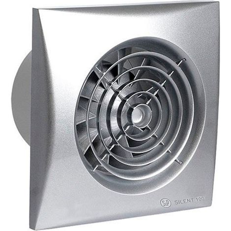 Extractor de baño S&P Silent-100CZ Silver C/Rod.Bola (1/2)
