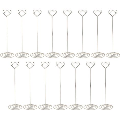 Soavoa Porte-Numéro De Table En Fer, Support Photo Coeur 22cm, Stable Pour Mariage, Restaurant, Carte De Place, Lot De 15 (1/4)