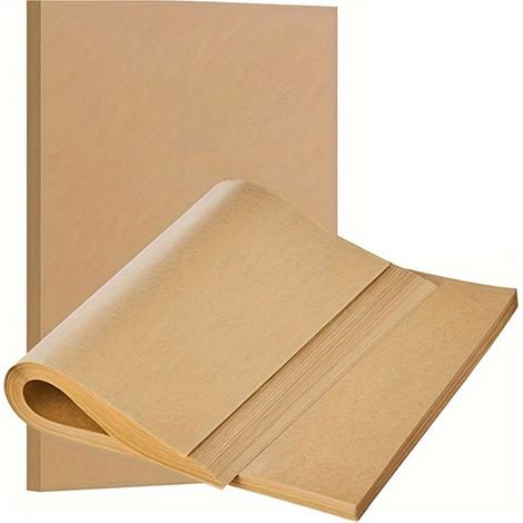 50 bandejas para hornear, 33 x 23 cm, papel pergamino antiadherente, sin blanquear, apto para horno y freidora de aire. (1/5)