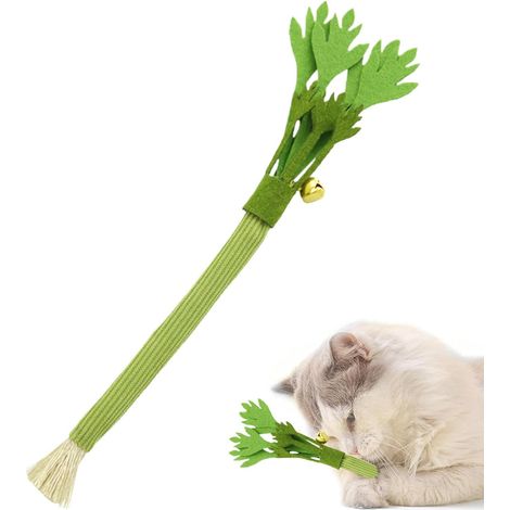 Bâtonnets de céleri interactifs pour chats avec clochette, jouets à gratter pour animaux, après l'exercice, entraînement, escalade, chasse, simulation mentale, voyage (1/5)