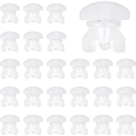 CCYKXA Curtain Track Rollers, 20 PCS Curtain Rod Stops, Curtain Rod End Caps, Plastic Drapery Rail Slider, Replacement Accessories