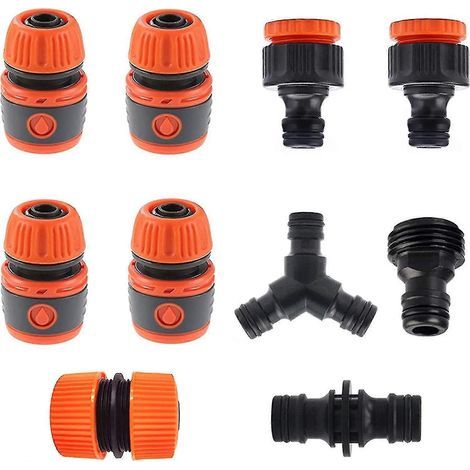 Gartenschlauch-Anschlussset, Schnellverbinder, 2-in-1-Wasserhahn, Y-Verteiler, Doppel-Außengewindeanschluss, Reparatur, 3/4"-Außengewindeanschluss. (1/5)