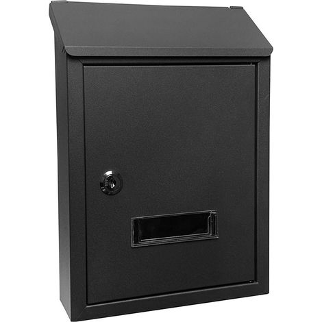 Cassetta postale de cassetta postale milena in acciaio zincato nero 30x21x7 cm serratura de cilindro parapioggia (1/3)