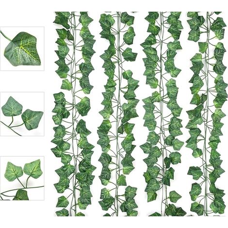 Lierre Artificielle Plantes Guirlande Vigne, 200cm Exterieur Faux Artificiel Grimpant Fausse Plante Deco Décoration pour Mariage, Célébration, Fête, Cuisine, Jardin, Bureau (1/5)