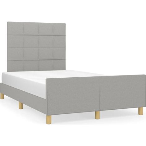 Lit double  Lit adulte  Cadre de lit sans matelas gris clair 120x190 cm tissu (1/5)