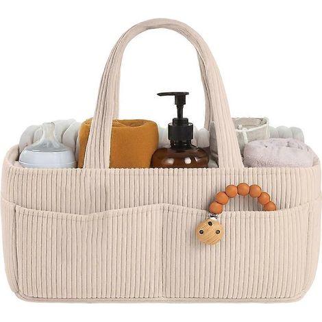 Panier de rangement élégant pour table à langer - Organisateur à couches pour bébé, indispensables pour la naissance, cadeau de naissance (1/5)