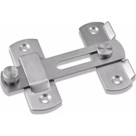 Verrou de Porte Coulissante Serrure de Porte Loquet à Bascule Boulon de Verrouillage de Boucle avec Vis pour Porte, Fenêtre, Placard et Jardin, Finition Brossée en Alliage de Zinc(L) (1/5)