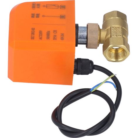 Vanne motorisée 2 fils 2 voies normalement fermée DN15 laiton ABS moteur synchrone AC220V (1/5)