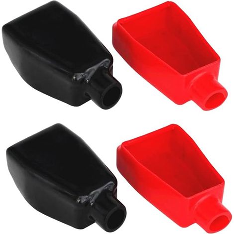 Cache Bornes de Batterie Couvercle de Borne Positif et Négatif, pour Moto Voiture Camion Marine Bateau Camping Car (4 pièces) (1/5)