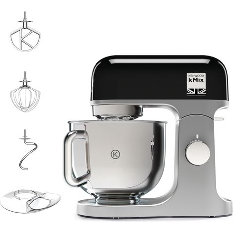Robot Pâtissier 1000W Bol Inox 5L 6 Vitesses Noir (1/5)