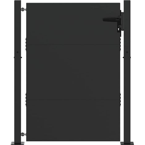 Maison Exclusive - Gartentor Schwarz 110 x 155 cm Pulverbeschicht