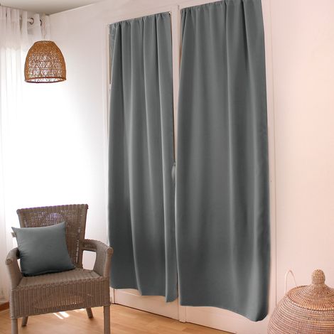 Rideau de porte occultant Gris clair 90x210 cm (1/4)