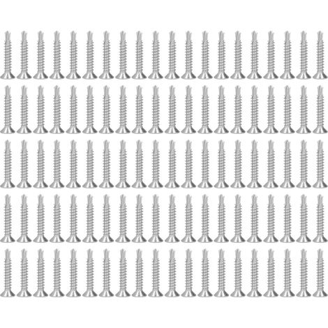 200 vis autoperceuses à tête fraisée cruciforme en acier inoxydable 410, longueur nominale 25 mm, M4.2-18 (1/5)