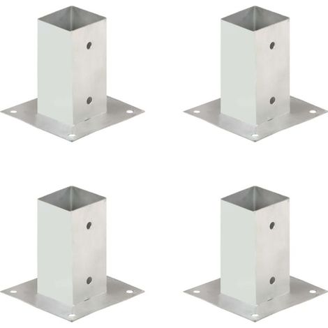 Ancrages de poteau, 4 pièces, métal galvanisé, 71 mm (1/5)