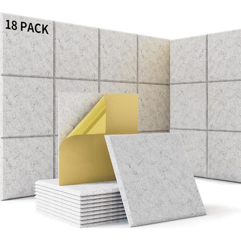 30x30x1cm,Lot de 18 Mousse Acoustique Autocollante, Panneaux Acoustique Haute Densit 230kg/m³, Mousse Anti Bruit Mural pour Studios d'enregistrement, Salles de Musique, Bureau, Salle de Jeux (1/5)