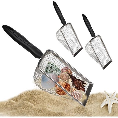Pelle à sable en acier inoxydable – Tamis métallique pour dents (1/4)