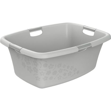 Panier à linge Rotho Flowers 50L Gris clair
