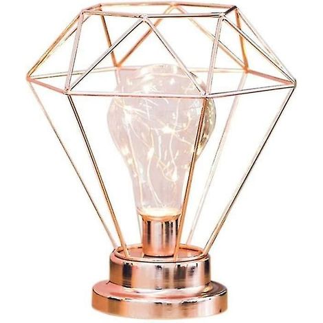 Veilleuse en fer forgé, lampe de chevet nordique en fer, lampe de chevet à piles avec éclairage décoratif pour chambre, salon, bar, hôtel (1/4)