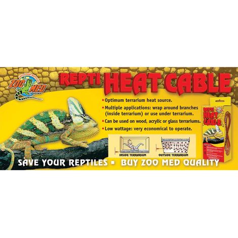 câble chauffant zoomed repti heat 25W étanche flexible