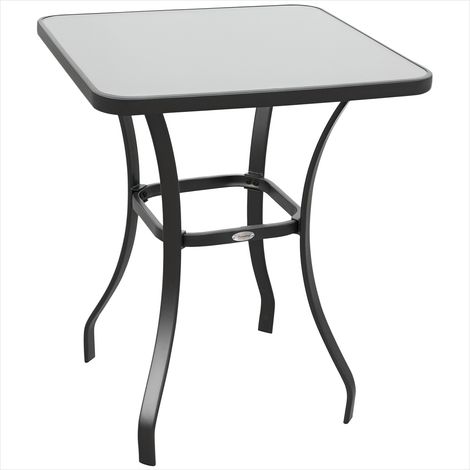 Table de jardin Meuble de Terrasse Table Carrée 68 x 84 cm Métal (1/5)