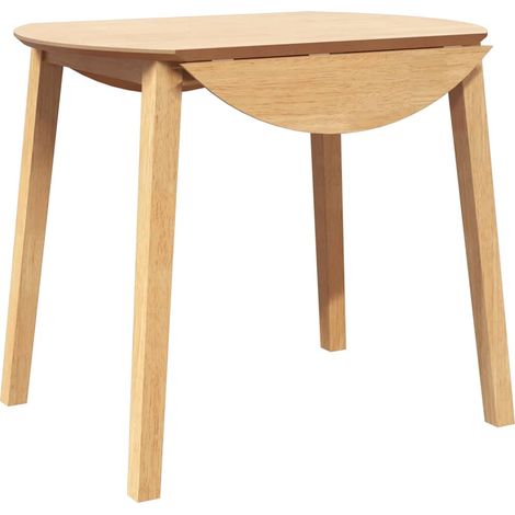 Table à manger naturel bois massif et caoutchouc CFW353430 (1/5)