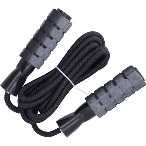 Corde à sauter fitness brûle-graisse, entraînement lesté pour examen collège, adultes et élèves, noire. (1/5)
