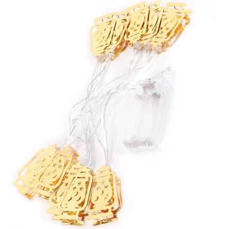 Guirlande lumineuse décorative 10 LED en forme de lampe à pétrole pour décorations Ramadan et Eid