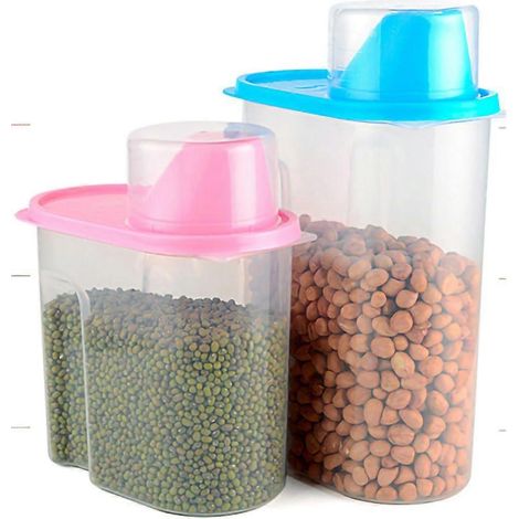 Boîte hermétique, 1,9 L, rose clair, pour l'organisation de la maison dans la cuisine et sur le plan de travail, adaptée au stockage quotidien des ingrédients.-AquaForge
