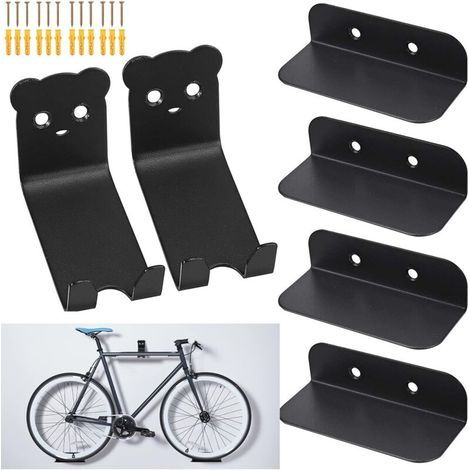 Crochet de pédale de fixation murale pour vélo, 6 pièces de supports de fixation murale pour vélo pour vélo, stockage mural, porte-pneus, noir