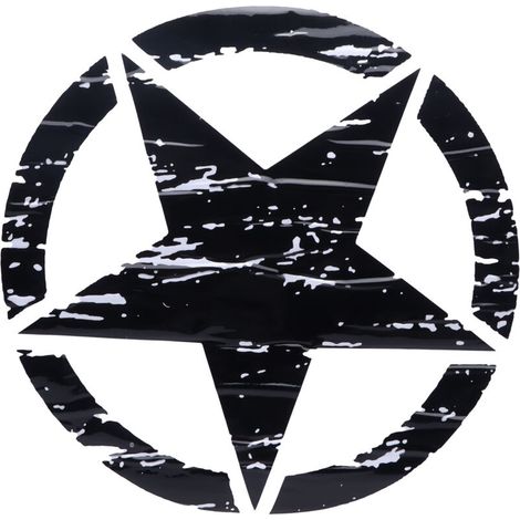 AIPERQ Jeffergarden 19.7-inch Car Body Sticker, Black Star Decoration for Jeep F150 Wrangler Rubicon JK CJ TJ YJ (1/4)