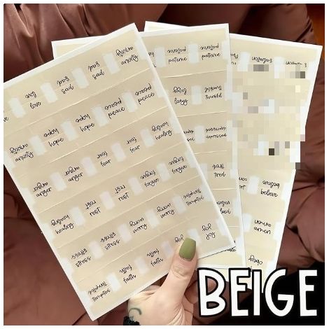 Prayer Bible Tabs Cross Design Bible Index Label Stickers Beige (26CM x 20CM)