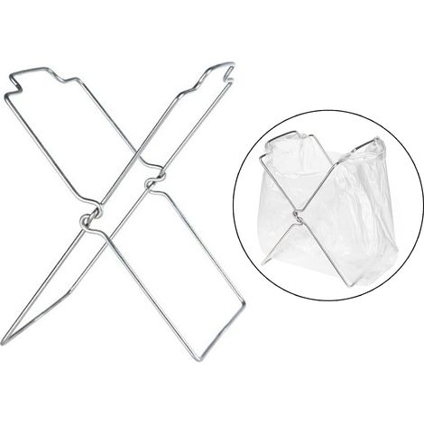 Support pliable pour sacs poubelle en acier inoxydable, rack pour déchets, rangement pour cuisine, plan de travail et salon