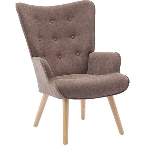 Fauteuil en tissu taupe VATELY (1/5)