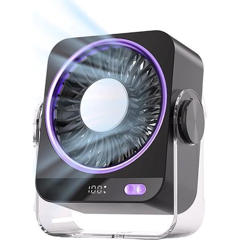 Ventilatore da tavolo con elemento di raffreddamento, display digitale di potenza, raffreddamento ad aria USB, viola (1/5)