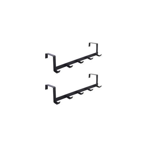 Verstellbare Garderobe mit 5 Haken – für Hüte, Handtücher, Taschen – 2er-Set – Crezuo (1/4)