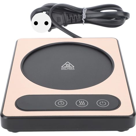 Eosnow Kaffeetassenheizung, 36 W, Touch-Steuerung, 12 Stunden Timing, intelligenter Becher für Getränke, Milch, Tee, heiße Schokolade, Gold, EU-Stecker, 220 V
