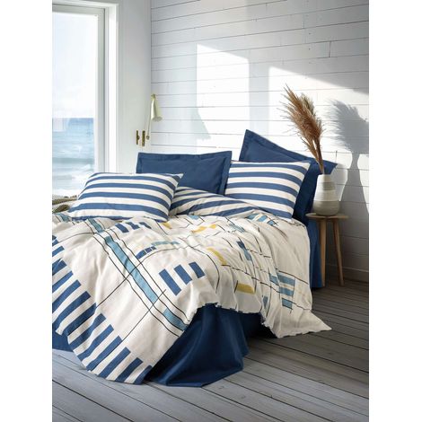 Funda nórdica, funda nórdica, ropa de cama Set Azul oscuro (1/2)