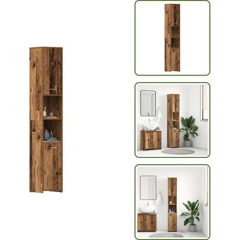 Armoire salle de bain vieux bois 30x30x183,5 cm bois ingénierie - Armoire De Salle De Bain - Armoires De Salle De Bain - Armoire De Rangement De Salle De Bain - Meuble De Bain (1/5)