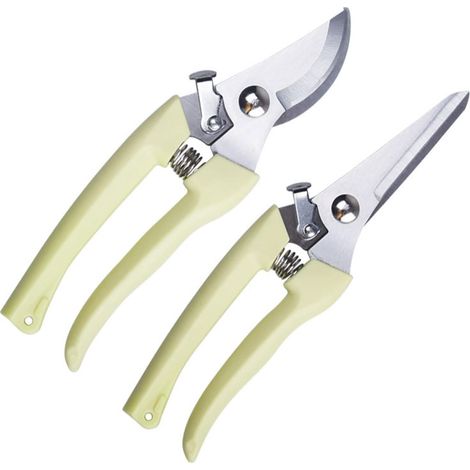 Filiyano-Lot de 2 cisailles de jardin multifonctions, petites et légères pour la coupe des fleurs et des arbres fruitiers, ergonomiques (1/5)
