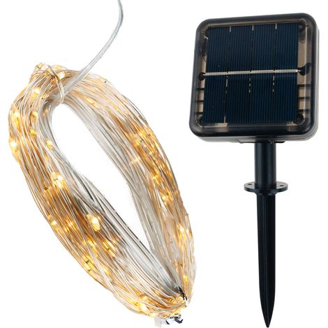 TG64619 Solar-Gartenleuchten mit Kabel, 100 LEDs, warmweißes Kabel (1/5)