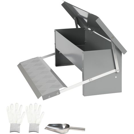 Wolketon Comedero automatico 5 kg para gallinas y patos, pedal ancho con guantes y pala (1/5)