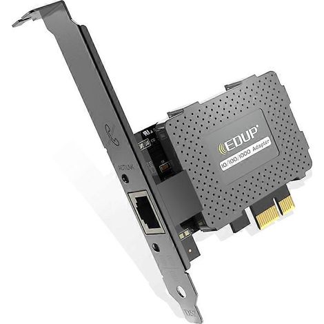 Carte réseau EDUP 9602GS 10M/100M/1000Mbps Gigabit Ethernet PCI Express RJ45 LAN Adapter PCIe Converter pour PC de bureau (1/5)