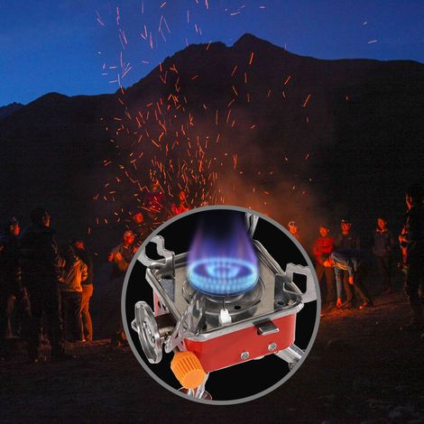 Mini-Falt-Gaskocher aus Metall für Camping und Picknicks (1/5)