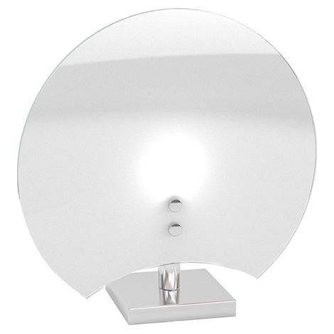 Abatjour Contemporaneo Clover Metallo Cromo Vetro Bianco 1 Luce G9 (1/2)