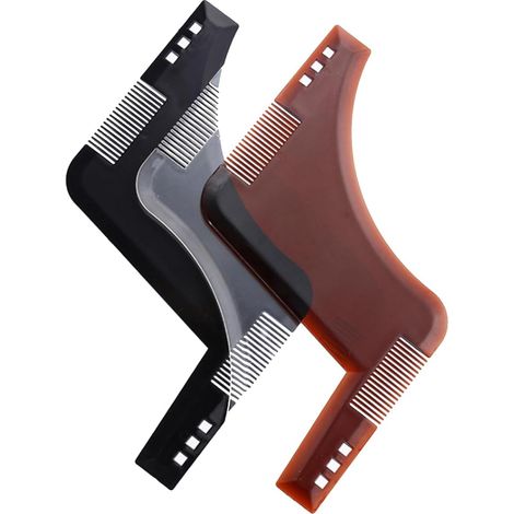 Peigne Pochoir Barbe Homme Peigne Barbe Beard Shaping Template Tool et Comb Barber Tools Pochoir à Barbe Accessoire de Guide de (1/5)