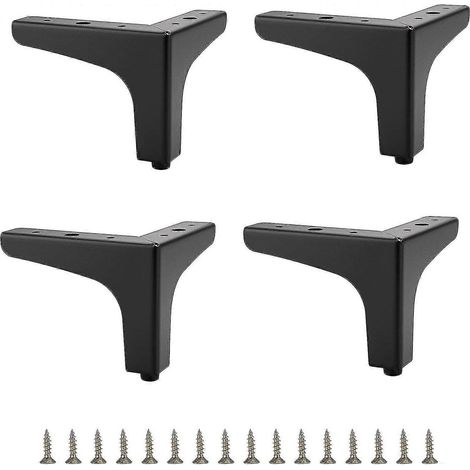 Pieds de canapé en métal de 10 cm - Lot de 4, pieds de meubles modernes, compatibles avec canapés, armoires et projets de bricolage - Robustes, durables et élégants (1/5)