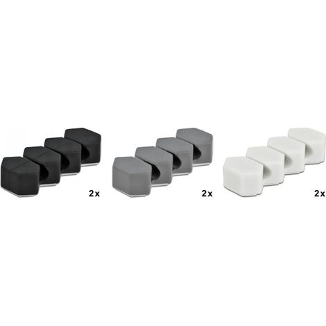 Delock Soporte de cable con 3 pasa-cables panal Juego de 6 piezas